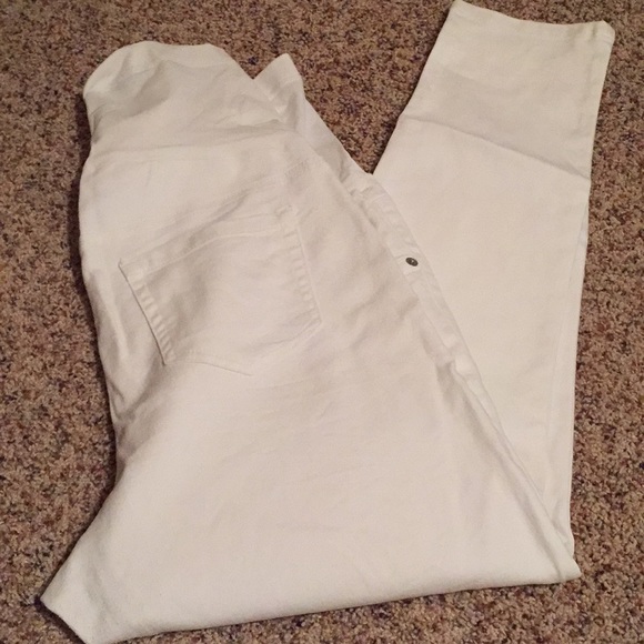 White Ankle Skinny Maternity Jeans Large - Picture 3 of 4